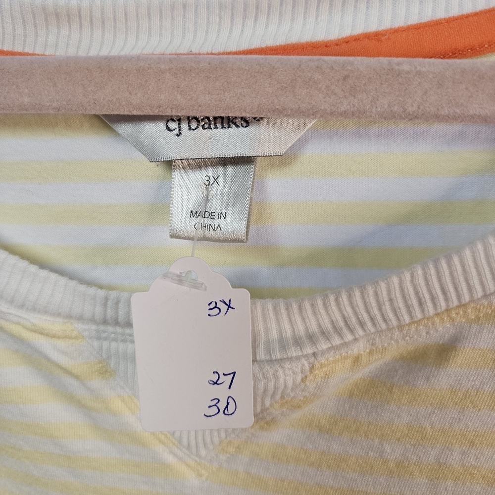 Cj Banks yellow striped with white top size 3x - Picture 3 of 3